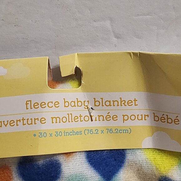 Angel of Mine Fleece Baby Blanket Multicolor HEARTS 30 x 30 New - Picture 3 of 4